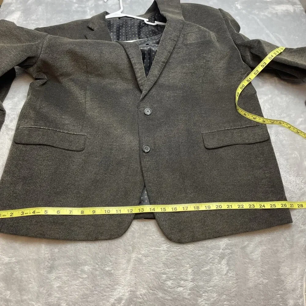Chaps Blazer Sport Coat Mens 50R Greenish Brown Cotton Elbow Patch 2 Button Vent